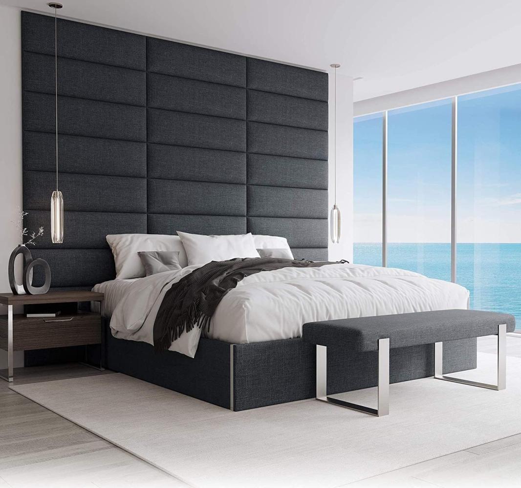 VANT Gepolsterte Kopfteile - Accent Wall Panels - Pack von 4 - Einfach Passen - König Zwilling Bett Größen (91cm BREITE, Weben Sie Blue Denim) Bild 1