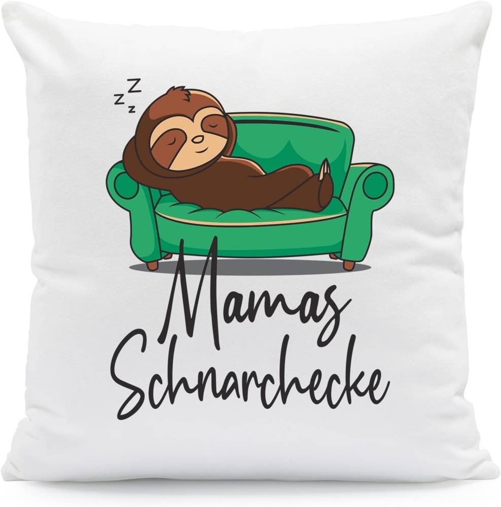 GRAVURZEILE Zierkissen mit Motiv - Schnarchecke - Lustiges Geschenk -, starke Farben ohne verblassen, Maschinenwäsche - Mama - mit Füllung Bild 1