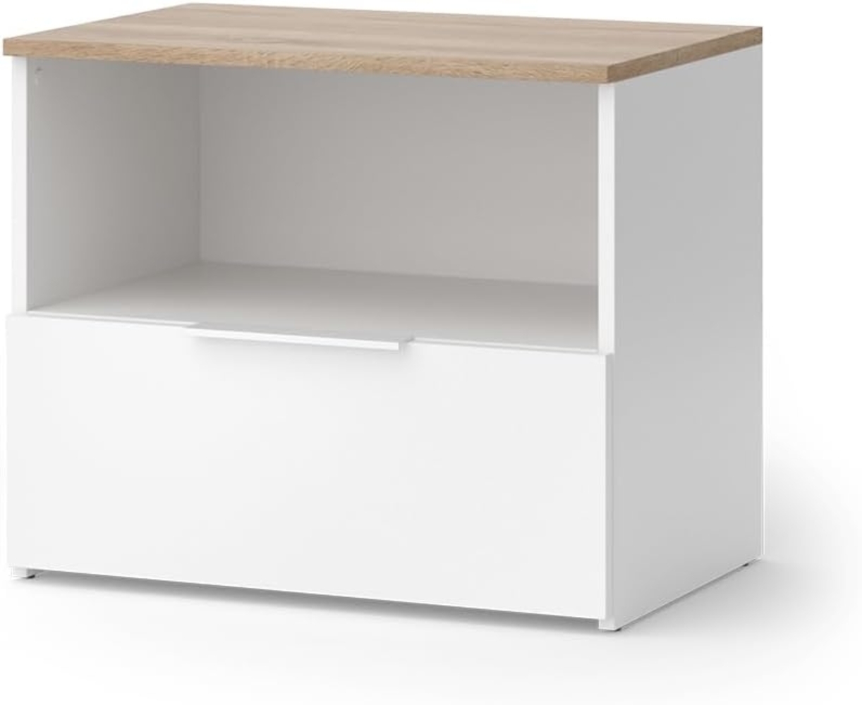 Kommode Wido Weiß/Sonoma 60 x 50 cm mit klappe Vicco Bild 1