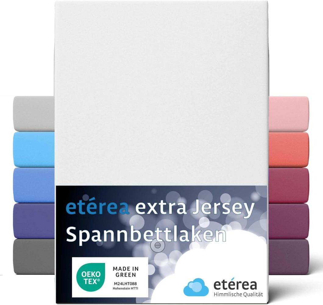 etérea Extra Jersey Spannbettlaken Weiss 90x200 - 100x220 cm Bild 1