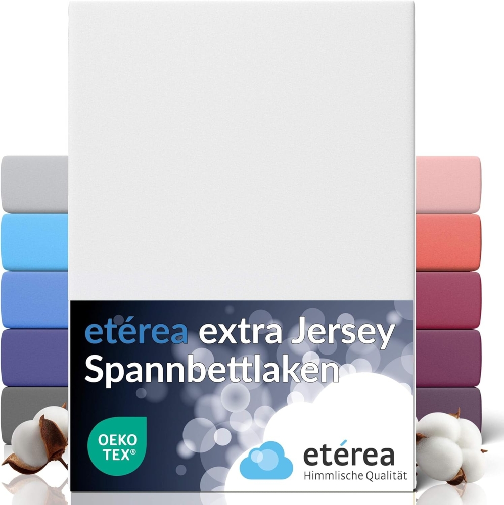 etérea Extra Jersey Spannbettlaken Weiss 90x200 - 100x220 cm Bild 1