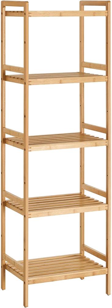 Songmics Bambus Regal, Küchenregal, Badregal, Bücherregal, Standregal mit 5 Ablagen, 31,5 x 45 x 142 cm, für Bad, Küche, Wohnzimmer, Schlafzimmer, Balkon, naturfarben Bild 1