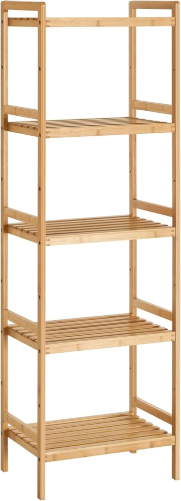 Songmics Standregal mit 5 Ablagen, Bambus natur, 31,5 x 45 x 142 cm Bild 1