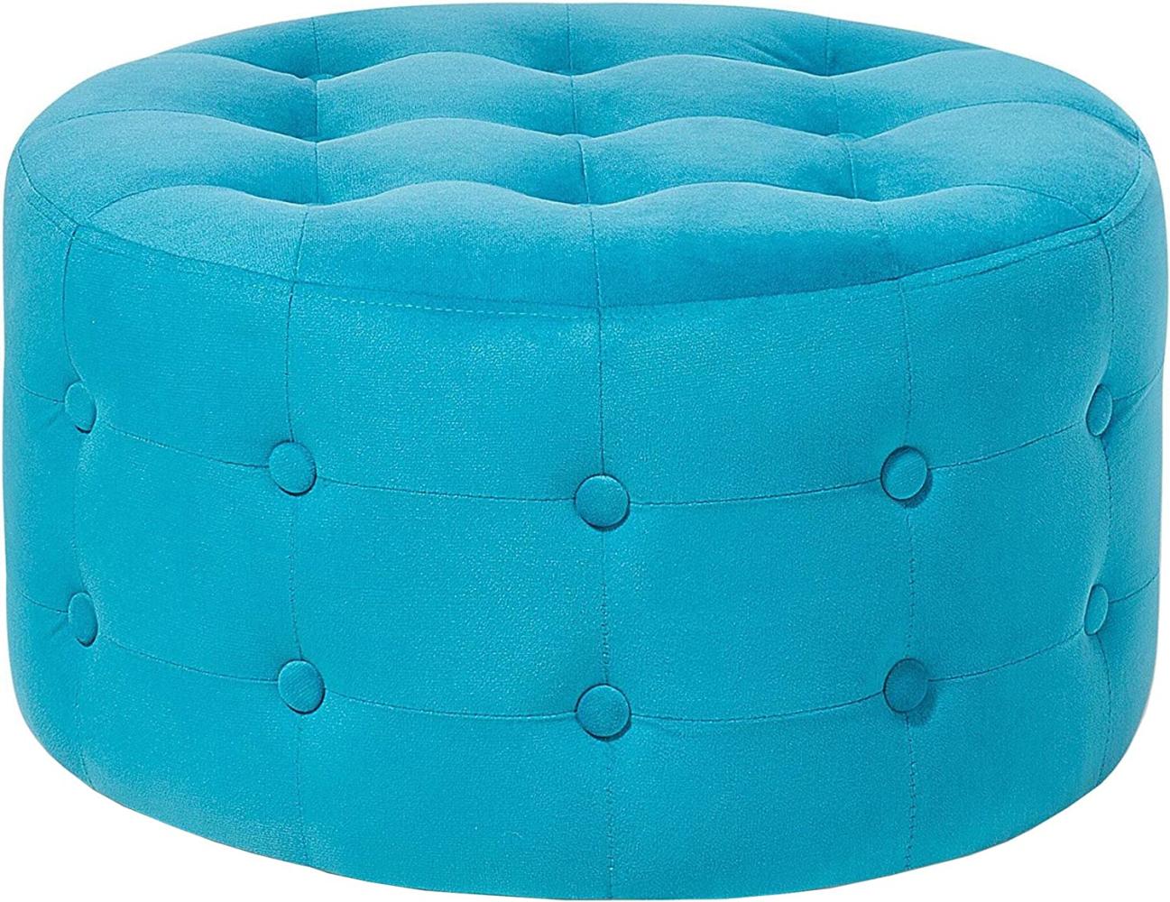 Pouf Samtstoff ⌀ 55 cm türkis TAMPA Bild 1