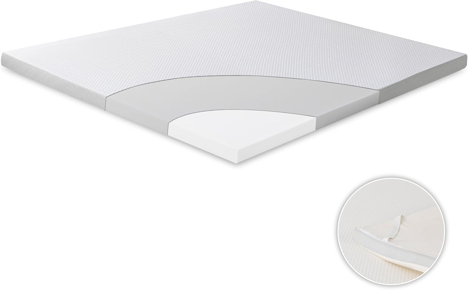 EGO Home Matratzen Topper Memory Foam 160x200 cm mit 5 cm Höhe, atmungsaktiver Matratzentopper, Matratzenauflage, Mattress Topper für Bett und Boxspringbett, Bezug Waschba Bild 1