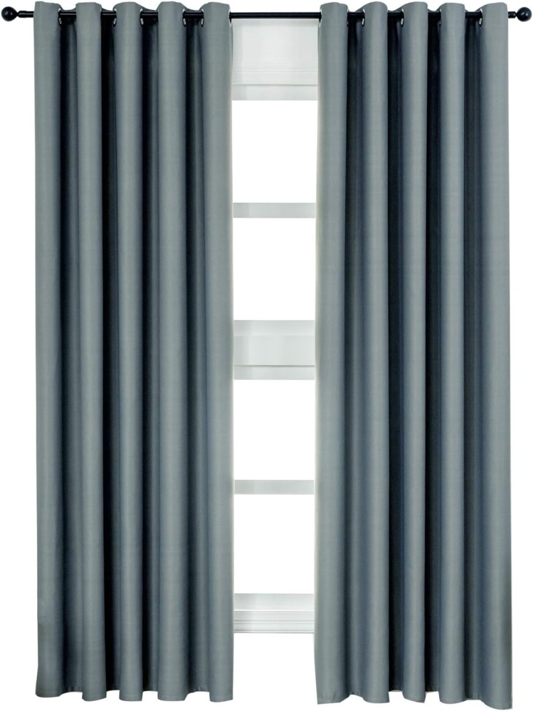 Woltu Verdunkelungsvorhang, Ösen, blickdicht, 2er Set Vorhang Blickdicht Thermovorhang 250g/m² Bild 1