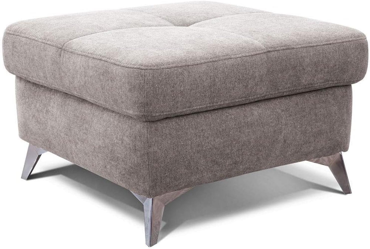 CAVADORE Polsterhocker Bali / Trendiger Sofahocker passend zum Ecksofa Bali / 72 x 46 x 72 / Beige-Grau Bild 1