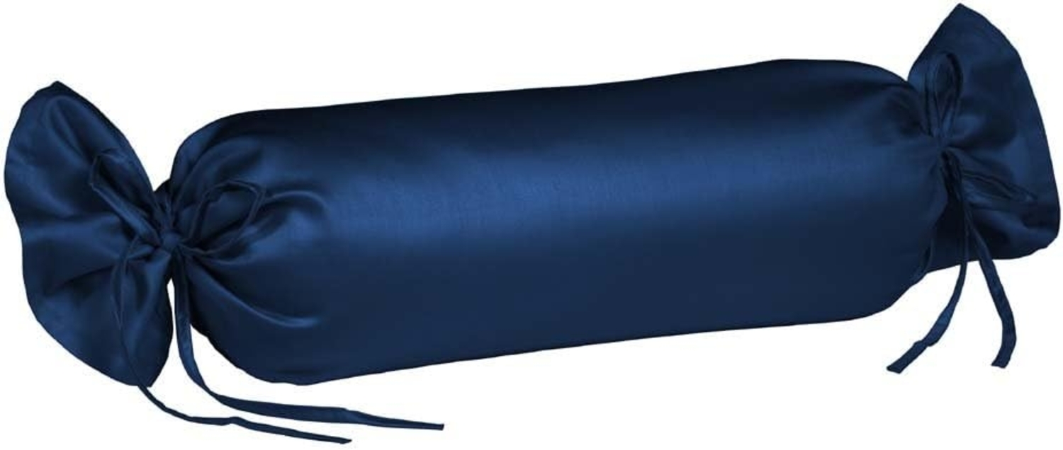Fleuresse Mako-Satin-Kissenbezug uni colours nachtblau 6544 40 x 15 cm Bild 1