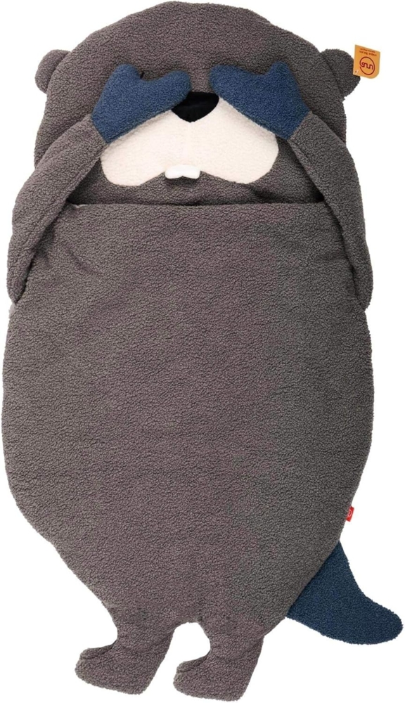 UNUS HOME Kinderschlafsack Biberschlafsack grau (1 tlg, Länge: 120 cm, Breite: ca. 75 cm), Mumienschlafsack, Ganzjahres-Schlafsack, Babyschlafsack kuschelig Bild 1