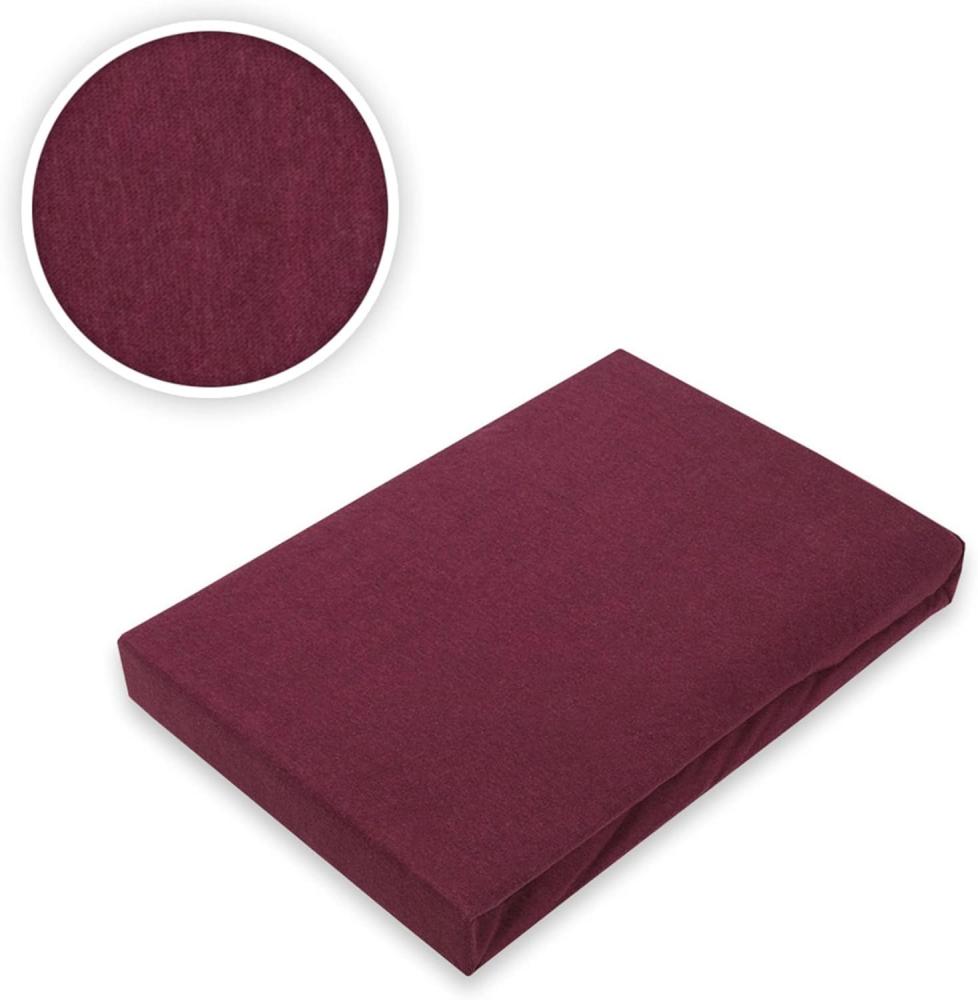 Jersey Spannbettlaken Premium Marke 200 x 220 cm Bordeaux Bild 1