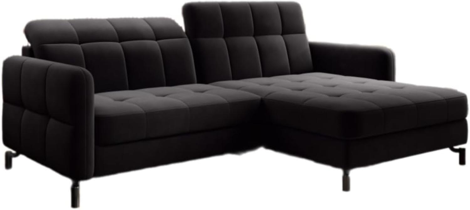 Designer Sofa Loria mit Schlaf- und Klappfunktion Schwarz Rechts Bild 1