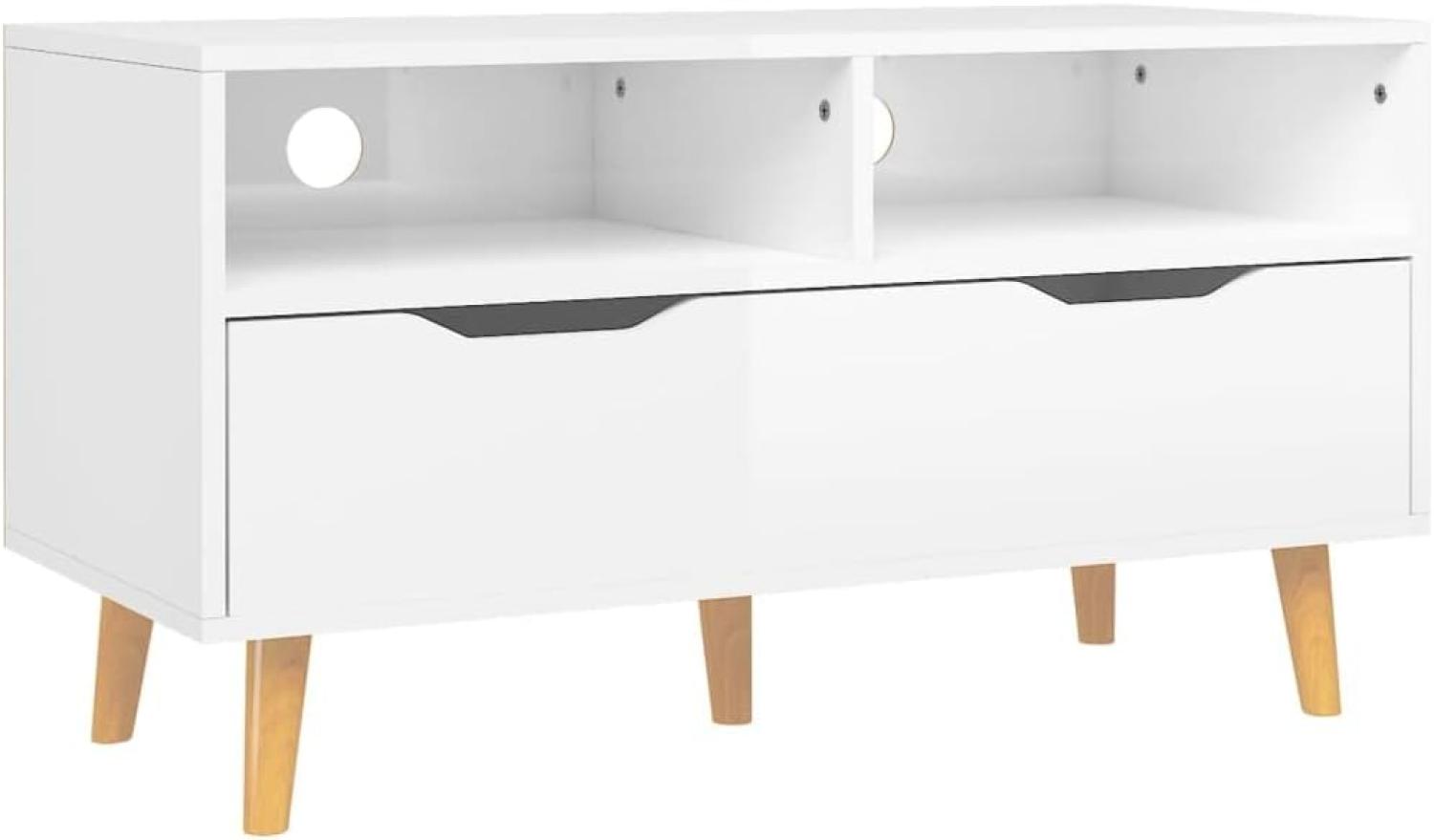 vidaXL TV-Schrank Hochglanz-Weiß 90x40x48,5 cm Holzwerkstoff 326783 Bild 1