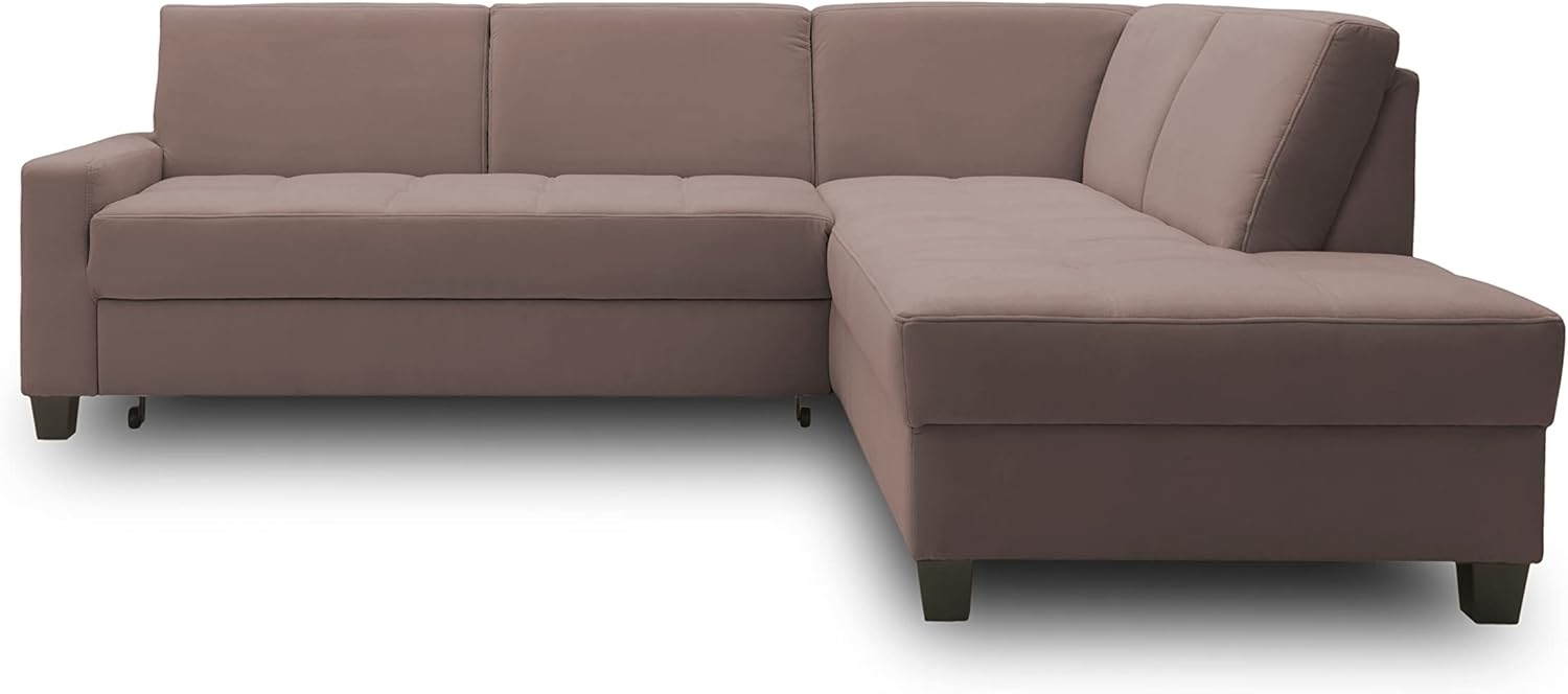 DOMO Collection Londrina Ecksofa mit Schlaffunktion, Eckcouch in L-Form, Ecke, Taupe, 243 x 209 cm Bild 1