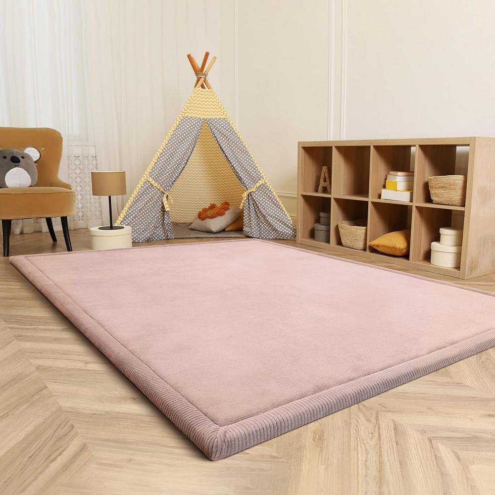 Paco Home Teppich Kinderzimmer Kinderteppich Baby Spielteppich Krabbeldecke Krabbelmatte Weich rutschfest Jungen Mädchen Deko, Grösse:140x200 cm, Farbe:Pink Bild 1