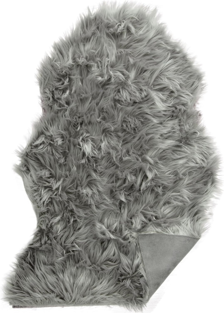 CelinaTex Läufer Furry Läufer Teppich Bettvorleger Langhaar 60x90 cm grau, flauschig,kuschelweich,weich,Wohnraumdekoration,Handwäsche,dekorativ Bild 1