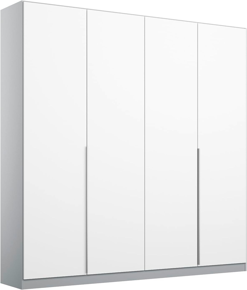 Rauch Möbel Alabama Drehtürenschrank Schrank Kleiderschrank Weiss / Grau, 4-türig, Inklusive Zubehörpaket Basic, 2 Kleiderstangen, 2 Einlegeböden, BxHxT 181 x 210 x 54 cm Bild 1