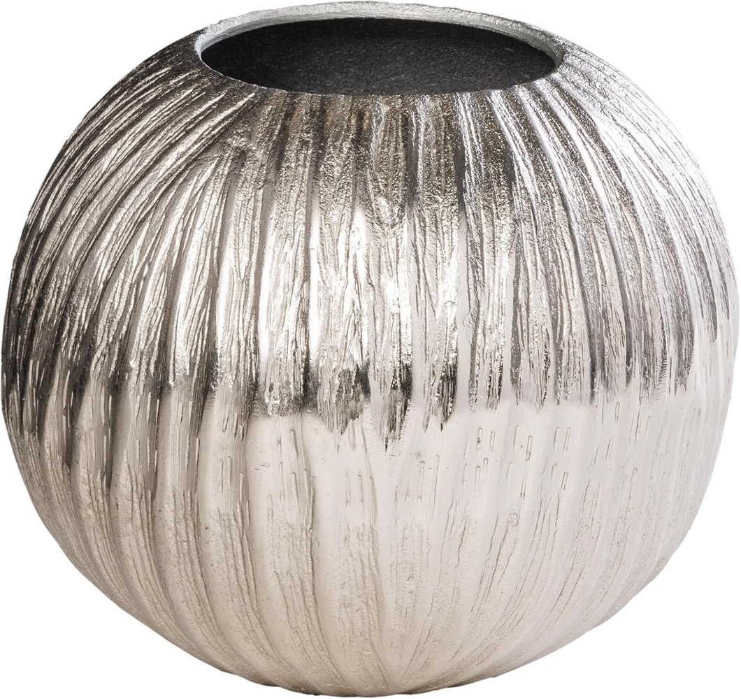 riess-ambiente Dekovase ELEGANCE 25cm silber · Kugelvase aus Metall fürs Wohnzimmer (Einzelartikel, 1 St), Blumenvase · Tischdeko · handmade · Hammerschlag Design · Accessoire Bild 1