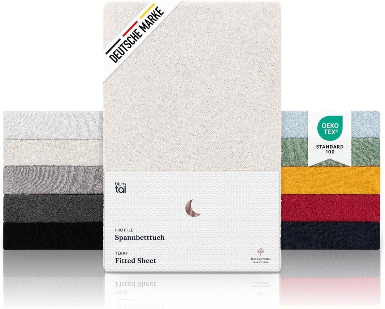 Blumtal Spannbettlaken Frottee Spannbettlaken Bettlaken, Frottee, Gummizug: rundum, (2 Stück), wärmend bis 25cm Matratzenhöhe, Premium Qualität 170 g/m² Bild 1