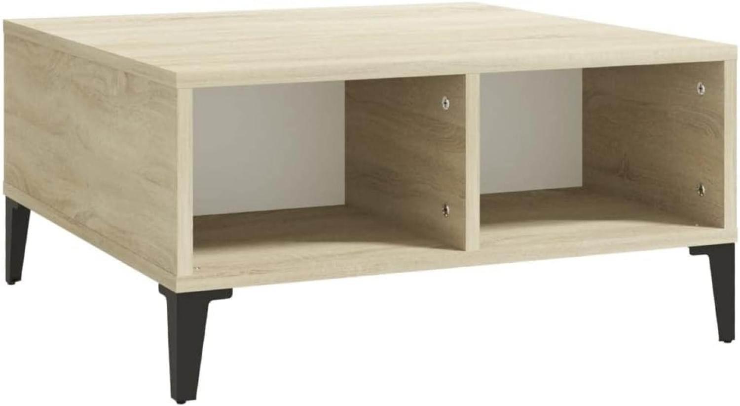 vidaXL Couchtisch Weiß Sonoma-Eiche 60x60x30 cm Spanplatte [805991] Bild 1