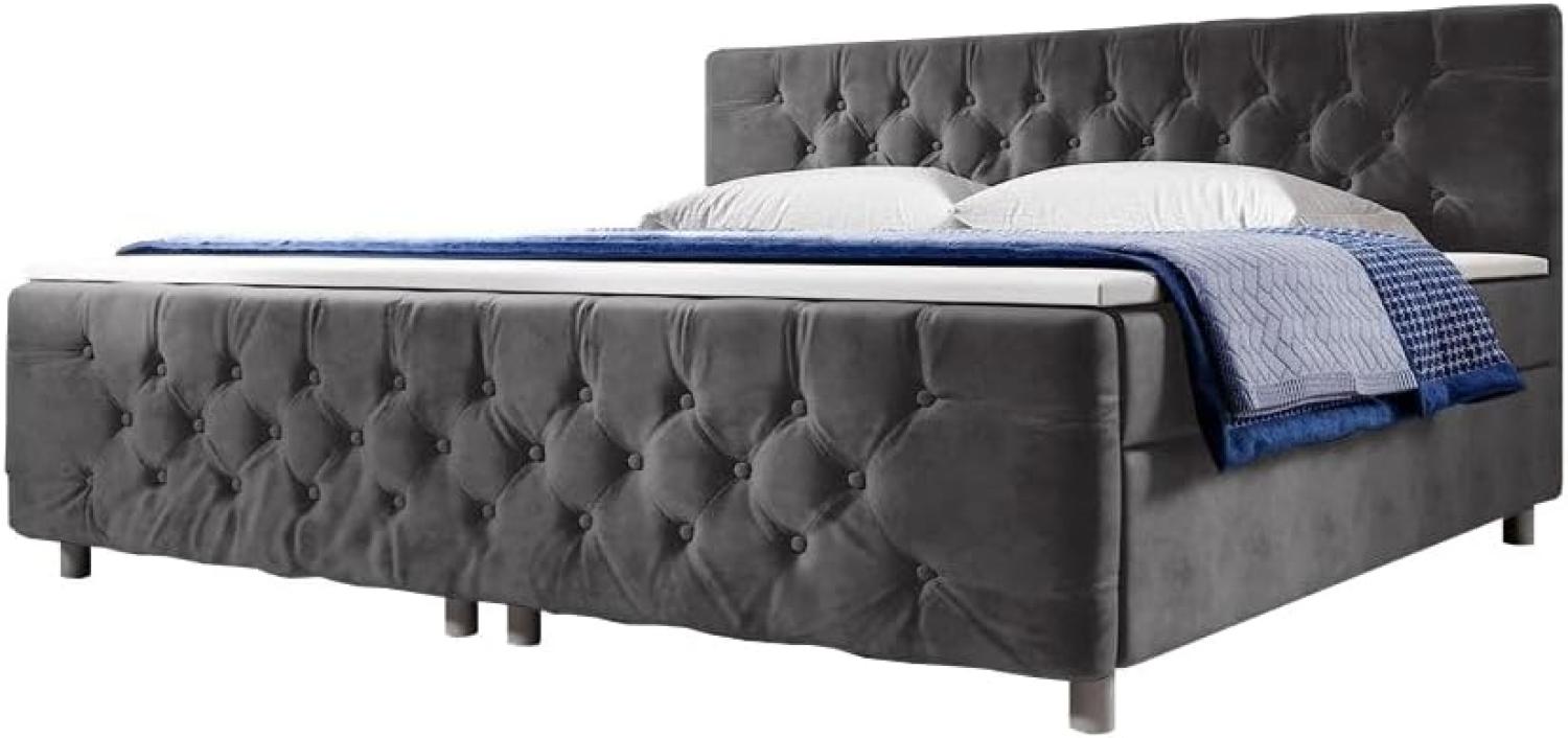 Boxspringbett Voler mit Füßen 180x200 Grau H3 Bild 1