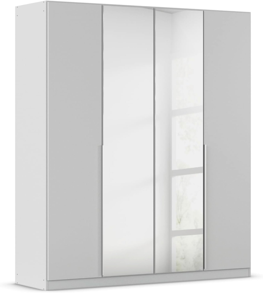 Rauch Möbel Alabama Drehtürenschrank Schrank Kleiderschrank Seidengrau mit Spiegel, 4-türig, Inklusive Zubehörpaket Classic, 2 Kleiderstangen, 5 Einlegeböden, BxHxT 181 x 210 x 54 cm Bild 1
