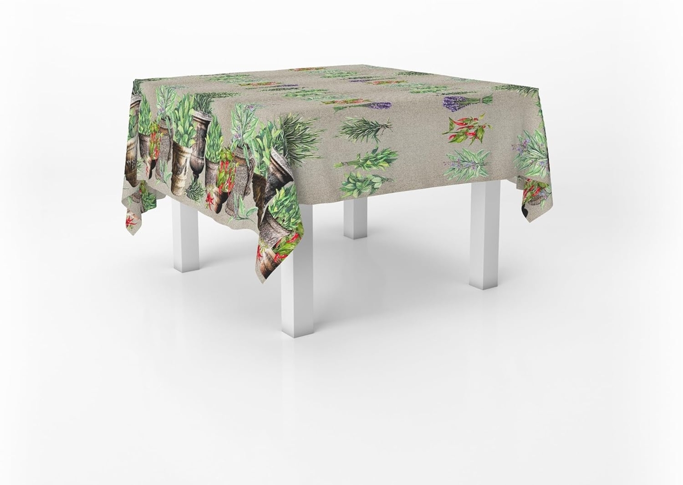 Italian Bed Linen Tischdecke, Digitaldruck, schmutzabweisend, 150x150 cm, Perfumi d'Italia Bild 1