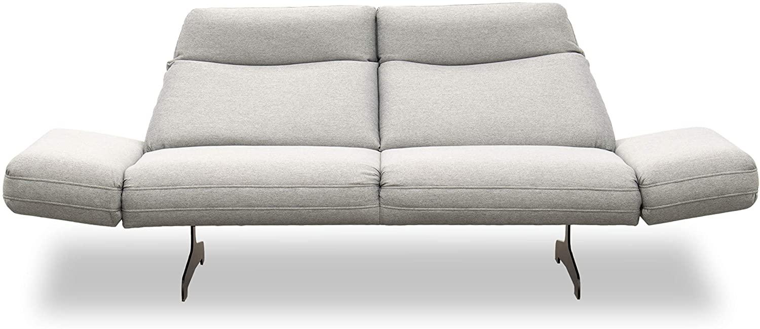 DOMO Collection Sofa Arezzo, elegante Designer Couch mit Relaxfunktion, 2er Polster, 2,5-Sitzer, grau, 219 x 99 x 94 Bild 1