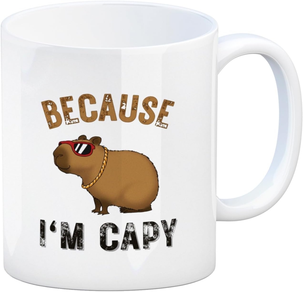 speecheese Tasse Because I´m capy Kaffeebecher mit coolem Capybara Motiv Bild 1