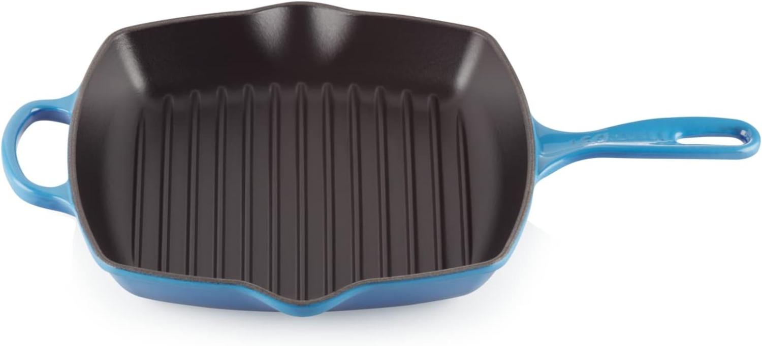 Le Creuset Grillpfanne Quadratisch Signature 26 cm Azure - 25 bis 28 cm - Blau Bild 1