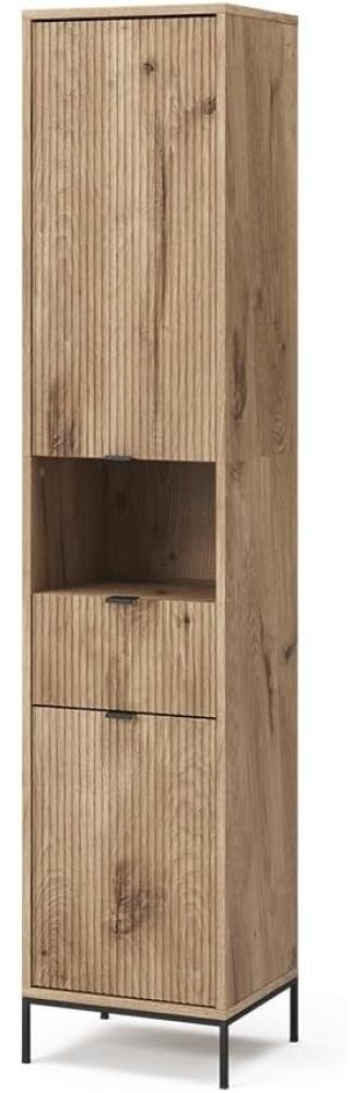 Vicco Hochschrank Eliza Viking Oak 40 x 190 cm mit 2 Türen und Schublade Bild 1