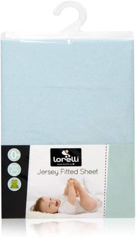 Lorelli Babybett Spannbetttuch Jersey 120 x 60 cm Bettlaken Babybetten, waschbar beige Bild 1