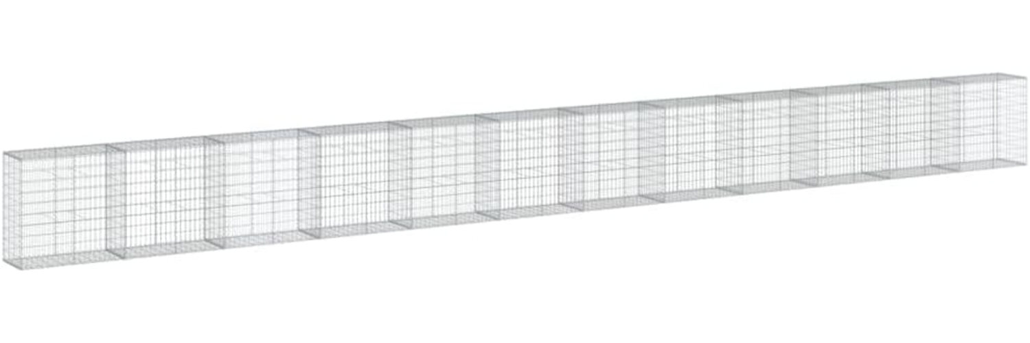 vidaXL Gabione mit Deckel 1200x50x100 cm Verzinktes Eisen 3295153 Bild 1