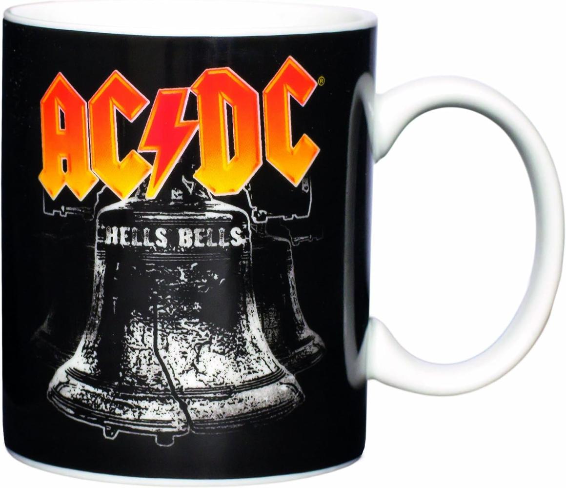 AC DC Kaffeetasse Hells Bells, Porzellan, schwarz, 8 cm Bild 1