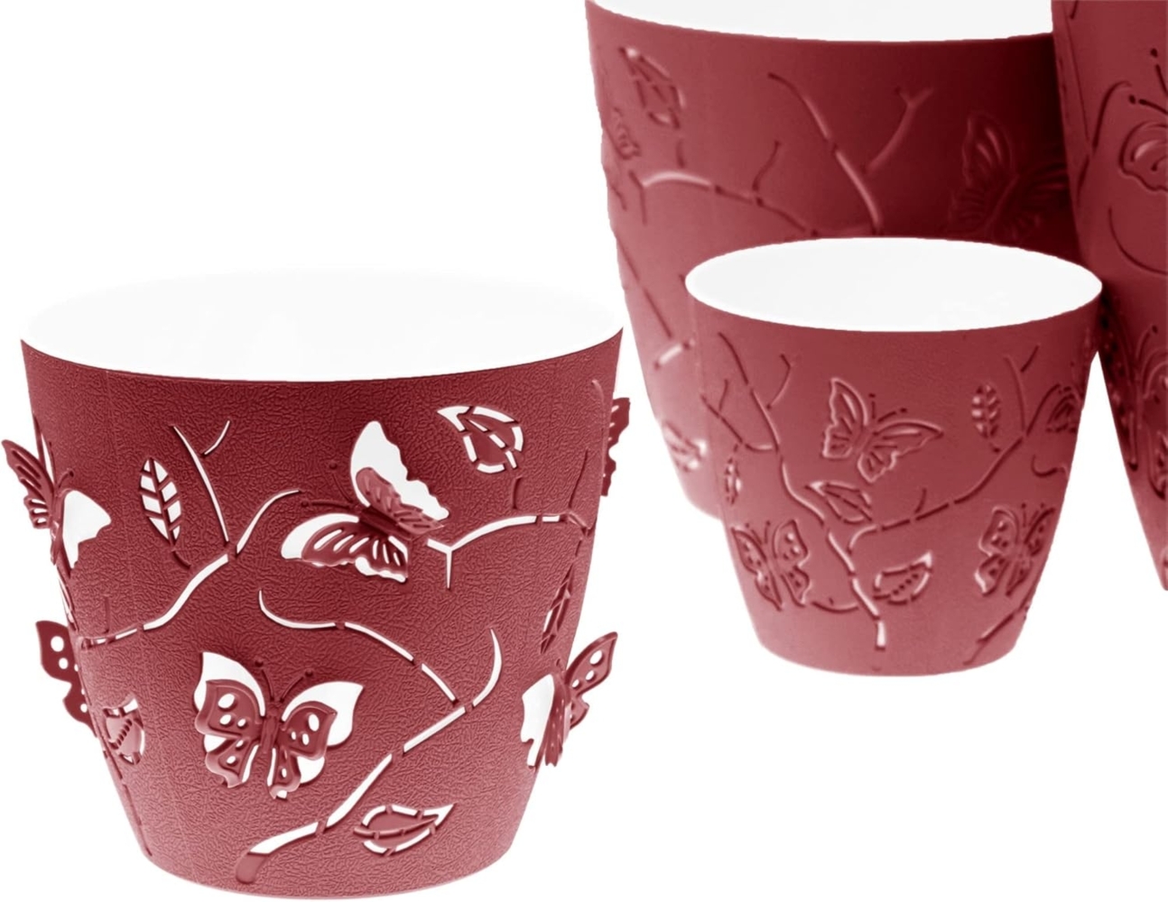 Lashuma Blumentopf Rot (Set, 4 St), 3D Optik Bild 1