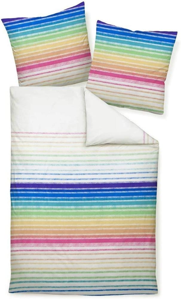 Janine Mako Satin Bettwäsche 2 teilig Bettbezug 135x200 cm Kopfkissenbezug 80x80 cm J. D. 87059-09 multicolor Bild 1