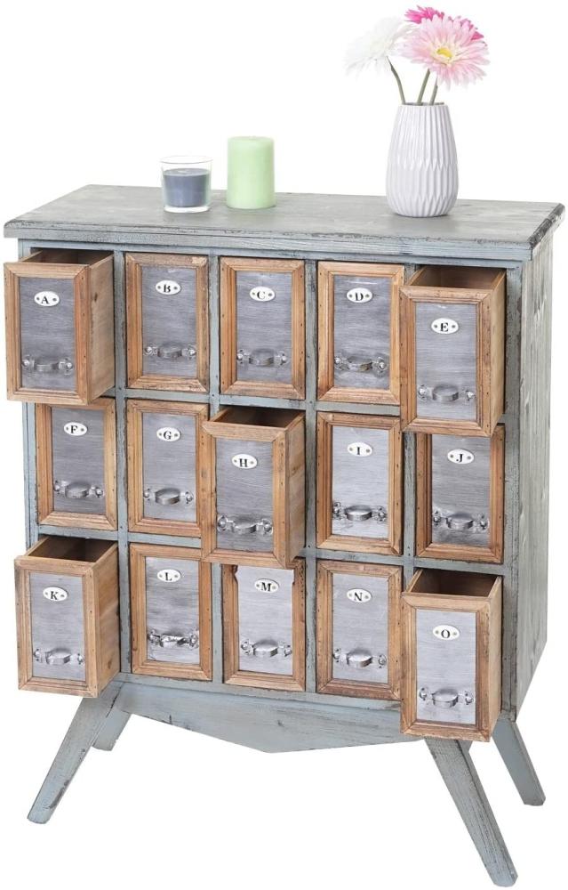 Apotheker-Schrank HWC-A43, Tanne Holz massiv, Vintage Shabby-Look 94 x 73 x 32 cm Bild 1