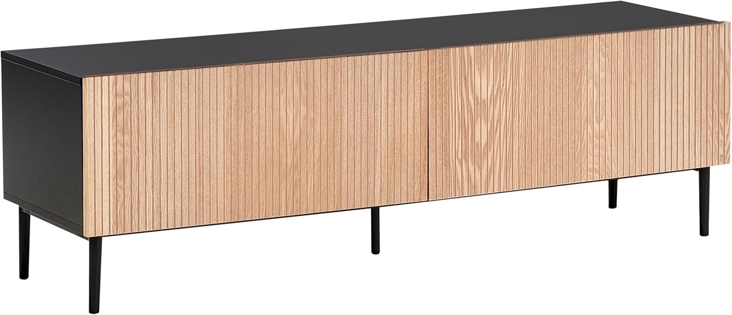 TV-Möbel BLYTHE Naturfarbene Esche Schwarz Bild 1