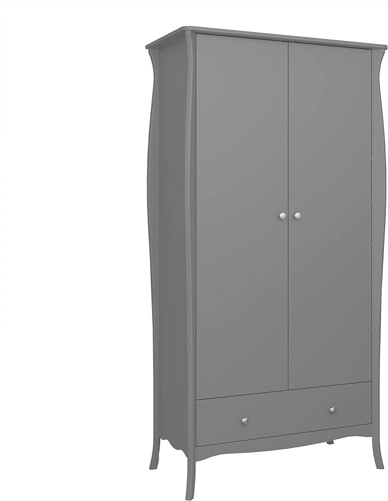 Steens Baroque Kleiderschrank 2-türig mit Schublade, Anzahl Türen: 2, Anzahl Einlegeböden: 1, Grau Bild 1
