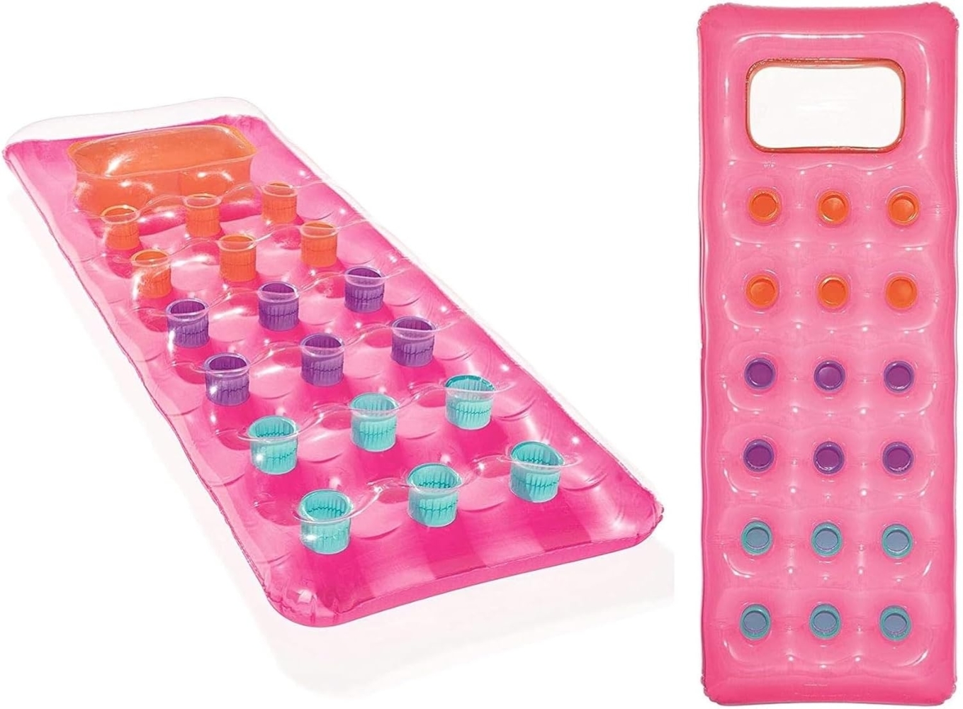 Bestway | Luftmatratze mit Fenster | Fashion Lounge | 188 x 71 cm | Farbe: Pink | ideal für Strand und Schwimmingpool Bild 1