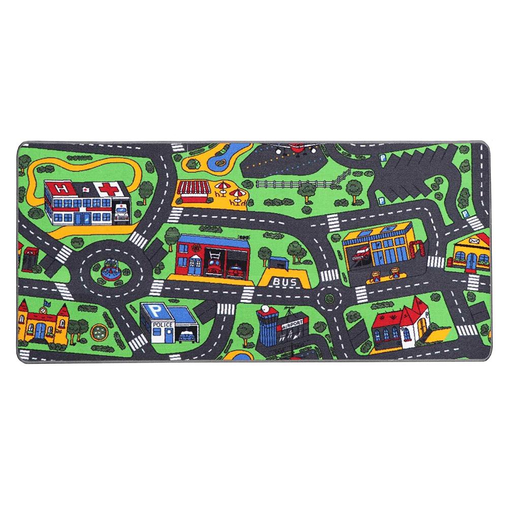 Primaflor Spieleteppich - Robuster Kinderteppich - Hochwertiger Teppich für das Kinderzimmer - Spielmatte Jungen/Mädchen - City - 95x133 cm Bild 1