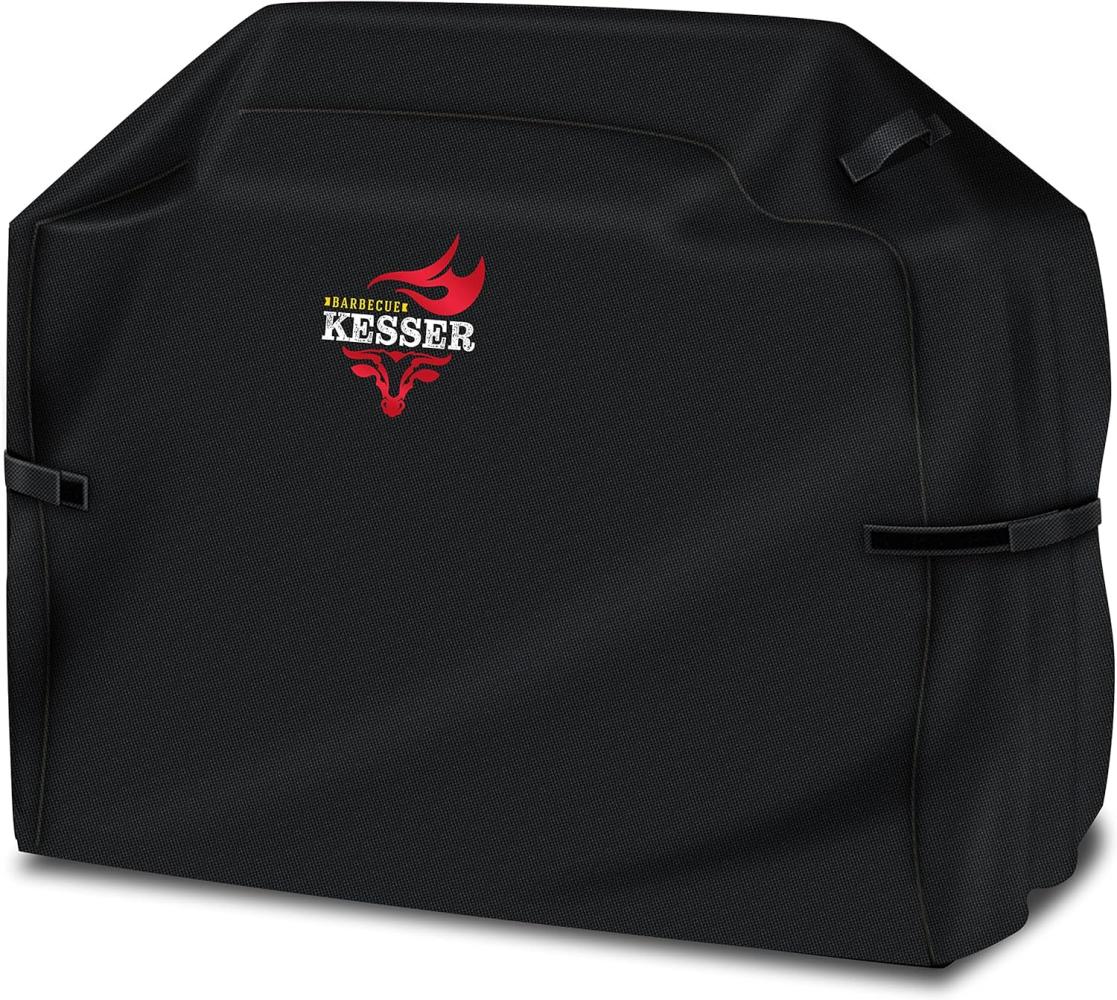 KESSER® Premium BBQ Grillabdeckung Gasgrill Grillhaube Abdeckung Wetterfest - für Weber, Brinkmann, Char Broil Grill Abdeckhaube Schutzhülle | 600D Oxford- Gewebe Reißfest Schwarz, 152 x 71 x 112 cm (BxTxH) Bild 1