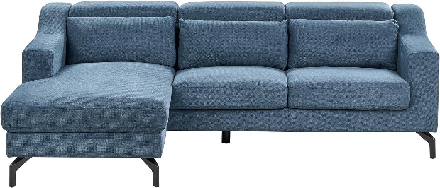 Ecksofa GLOSLI Blau Chenillegewebe Bild 1