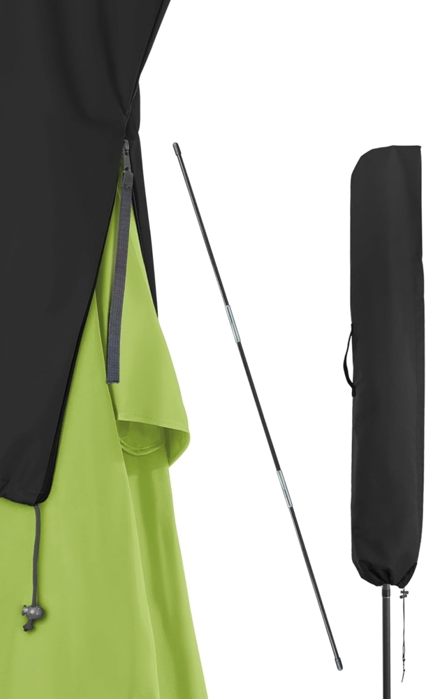 4smile Sonnenschirm Schutzhülle, Schwarz - Funktionelle Sonnenschirmhülle mit Reißverschluss, Stab - Strapazierfähige Schirmhülle, Schutzhülle Sonnenschirm bis Ø 3 m, Polyester Schirmabdeckung Bild 1