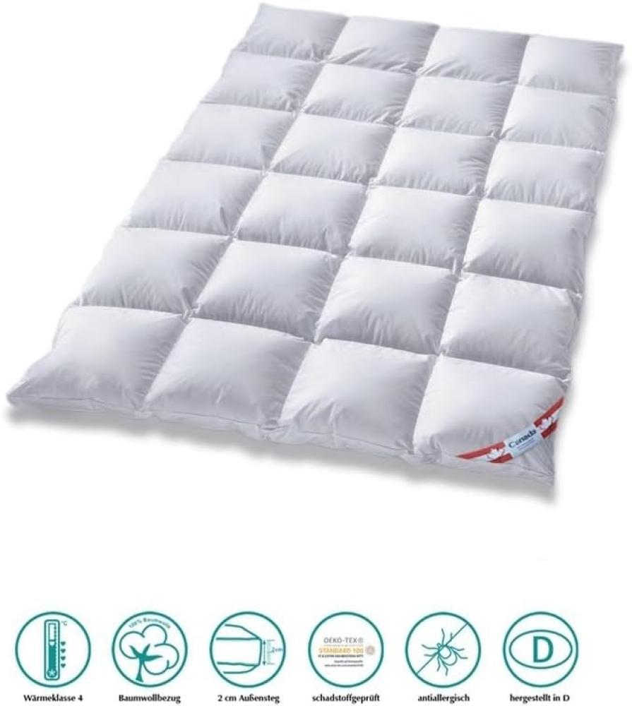 Canada Aussensteg Kassettendecke Winterdecke 100% Daune 200x220 cm weicher Bezug Bild 1