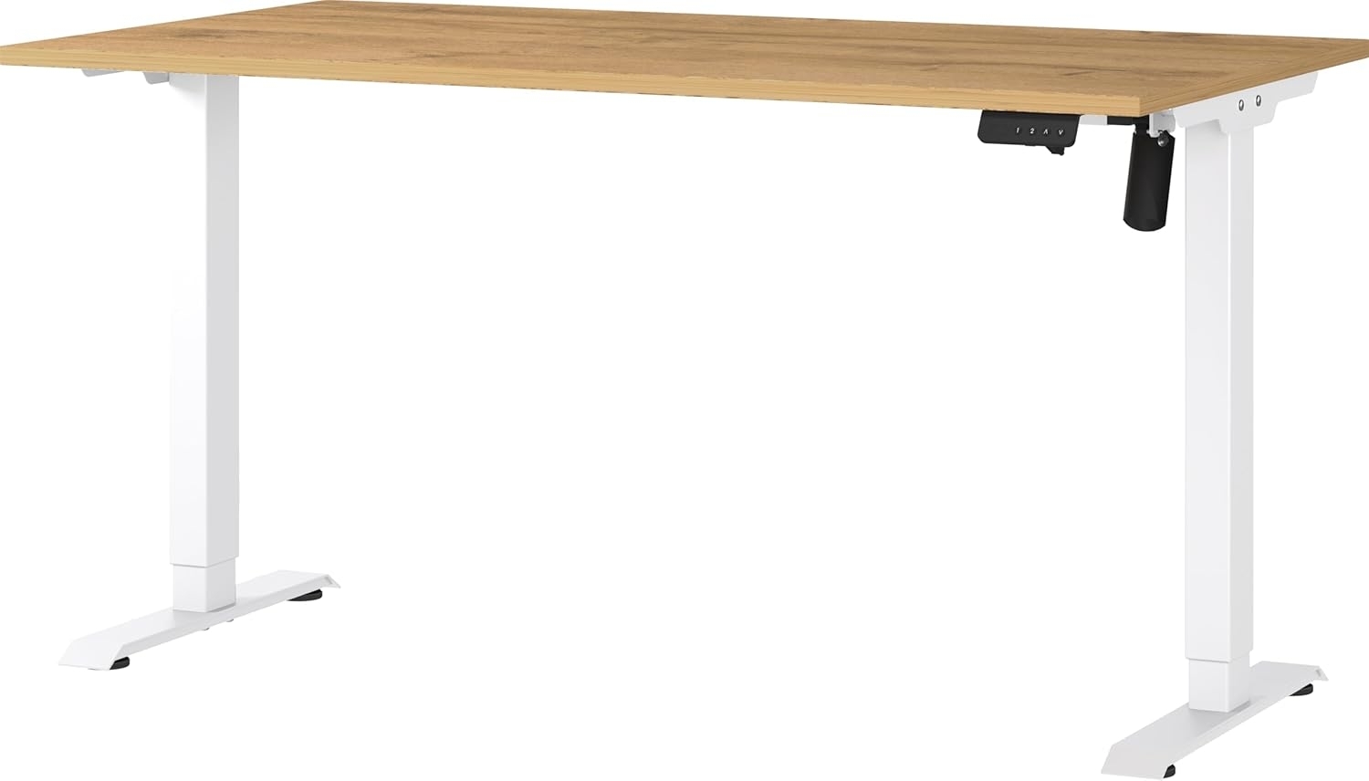 Germania Schreibtisch 8023-552, in Grandson-Eiche-Nb./Weiß, elektr. höhenverstellbar, 140 x 119 x 80 cm (BxHxT) Bild 1