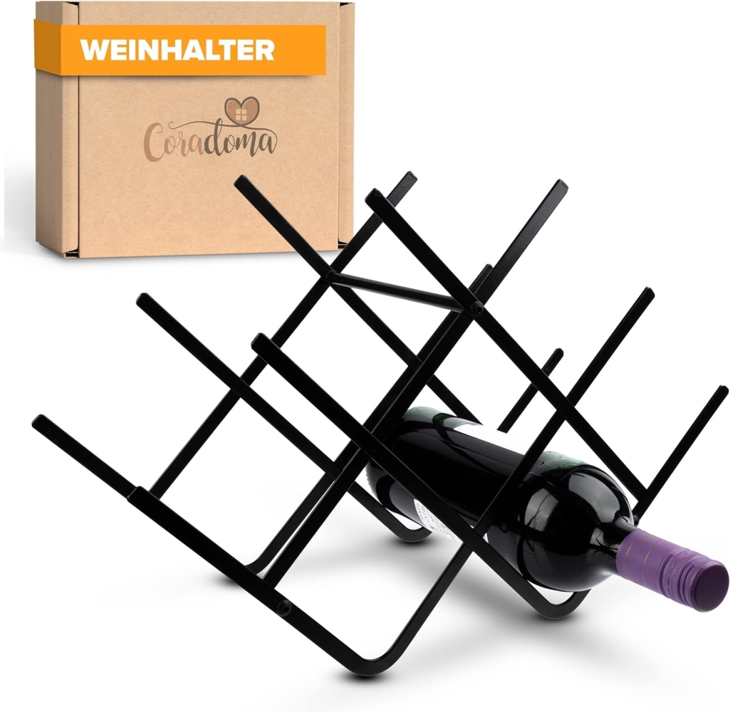 Coradoma Weinregal Weinregal Schwarz Metall für 8 Flaschen Wein und Getränke Bild 1