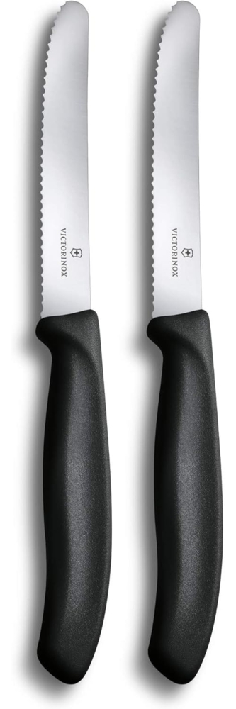 Victorinox Tafelmesser Swiss Classic mit Wellenschliff Rostfrei, Edelstahl, Spülmaschinengeeignet, 2er Set, schwarz Bild 1