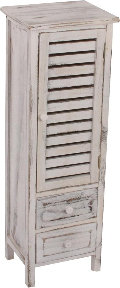 Kommode, 90x30x25cm, Shabby-Look, Vintage ~ weiß Bild 1