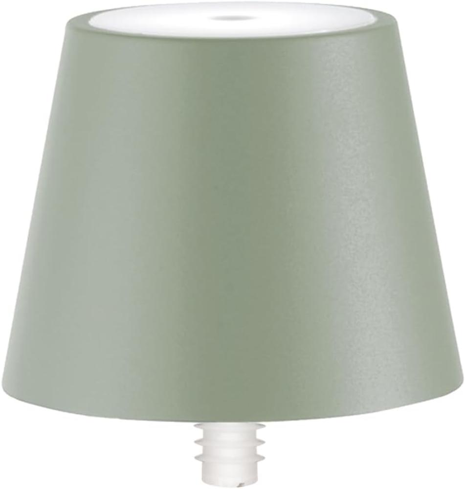 Zafferano, Poldina Stopper Lampe, Kabellose und Wiederaufladbare Flaschenlampe mit Touch Control, Geeignet für den Innen- und Außenbereich, Dimmer, 2200-3000 K, Höhe 11 cm, Farbe Salbei Bild 1