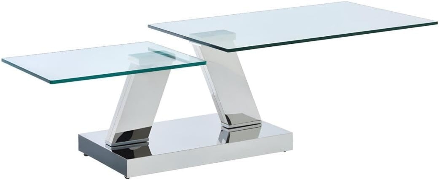 Couchtisch mit drehbaren Tischplatten Sicherheitsglas & Metall OYRUS Bild 1